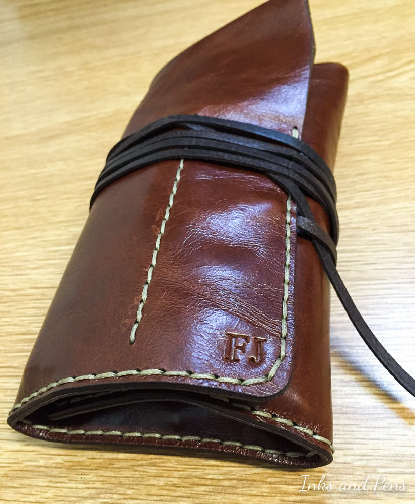 Leather Pen Roll - Rustic Dark Brown - Galen Leather